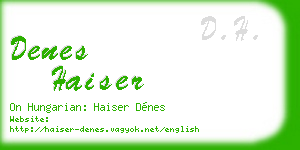 denes haiser business card